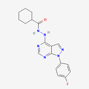 N'-[1-(4-fluorophenyl)-1H-pyrazolo[3,4-d]pyrimidin-4-yl]cyclohexanecarbohydrazide