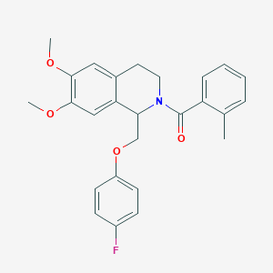 (1-((4-fluorophenoxy)methyl)-6,7-dimethoxy-3,4-dihydroisoquinolin-2(1H)-yl)(o-tolyl)methanone