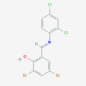 2,4-Dibromo-6-((2,4-dichloro-phenylimino)-methyl)-phenol