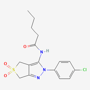 N-(2-(4-chlorophenyl)-5,5-dioxido-4,6-dihydro-2H-thieno[3,4-c]pyrazol-3-yl)pentanamide