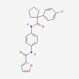 molecular formula C23H21ClN2O3 B11225963 N-[4-({[1-(4-chlorophenyl)cyclopentyl]carbonyl}amino)phenyl]furan-2-carboxamide 