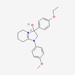 3-(4-Ethoxyphenyl)-3-hydroxy-1-(4-methoxyphenyl)-2,3,5,6,7,8-hexahydroimidazo[1,2-a]pyridin-1-ium