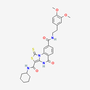 N3-cyclohexyl-N8-(3,4-dimethoxyphenethyl)-5-oxo-1-thioxo-4,5-dihydro-1H-thiazolo[3,4-a]quinazoline-3,8-dicarboxamide