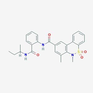 molecular formula C26H27N3O4S B11226006 N-[2-(Sec-butylcarbamoyl)phenyl]-6,7-dimethyl-6H-dibenzo[C,E][1,2]thiazine-9-carboxamide 5,5-dioxide 