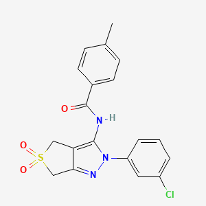 N-(2-(3-chlorophenyl)-5,5-dioxido-4,6-dihydro-2H-thieno[3,4-c]pyrazol-3-yl)-4-methylbenzamide