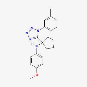 4-methoxy-N-{1-[1-(3-methylphenyl)-1H-tetrazol-5-yl]cyclopentyl}aniline