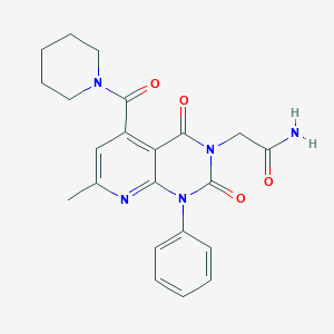 2-[7-methyl-2,4-dioxo-1-phenyl-5-(piperidin-1-ylcarbonyl)-1,4-dihydropyrido[2,3-d]pyrimidin-3(2H)-yl]acetamide