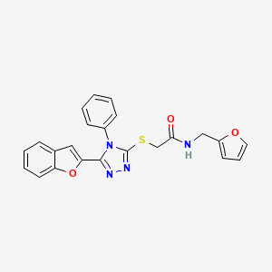 2-{[5-(1-benzofuran-2-yl)-4-phenyl-4H-1,2,4-triazol-3-yl]sulfanyl}-N-(furan-2-ylmethyl)acetamide