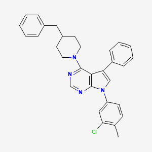 4-(4-benzylpiperidin-1-yl)-7-(3-chloro-4-methylphenyl)-5-phenyl-7H-pyrrolo[2,3-d]pyrimidine