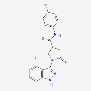 molecular formula C18H14BrFN4O2 B11226065 N-(4-bromophenyl)-1-(4-fluoro-1H-indazol-3-yl)-5-oxopyrrolidine-3-carboxamide 