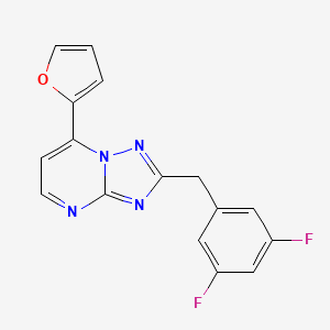 molecular formula C16H10F2N4O B11226077 2-(3,5-Difluorobenzyl)-7-(furan-2-yl)[1,2,4]triazolo[1,5-a]pyrimidine 