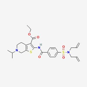 molecular formula C26H33N3O5S2 B11226110 ethyl 2-(4-(N,N-diallylsulfamoyl)benzamido)-6-isopropyl-4,5,6,7-tetrahydrothieno[2,3-c]pyridine-3-carboxylate 