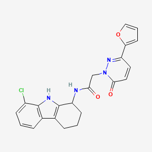 molecular formula C22H19ClN4O3 B11226124 N-(8-chloro-2,3,4,9-tetrahydro-1H-carbazol-1-yl)-2-[3-(furan-2-yl)-6-oxopyridazin-1(6H)-yl]acetamide 