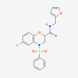 6-chloro-N-(furan-2-ylmethyl)-4-(phenylsulfonyl)-3,4-dihydro-2H-1,4-benzoxazine-2-carboxamide