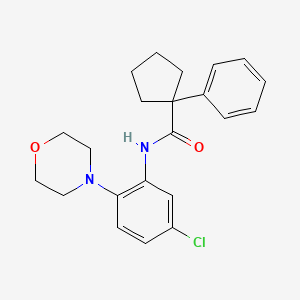 molecular formula C22H25ClN2O2 B11226173 N-[5-chloro-2-(morpholin-4-yl)phenyl]-1-phenylcyclopentanecarboxamide 