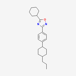 molecular formula C23H32N2O B11226195 5-Cyclohexyl-3-[4-(4-propylcyclohexyl)phenyl]-1,2,4-oxadiazole 