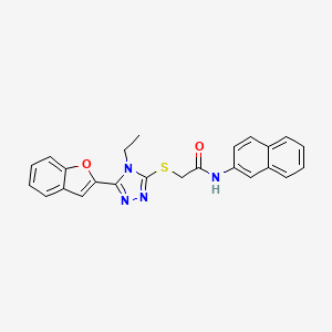 2-{[5-(1-benzofuran-2-yl)-4-ethyl-4H-1,2,4-triazol-3-yl]sulfanyl}-N-(naphthalen-2-yl)acetamide