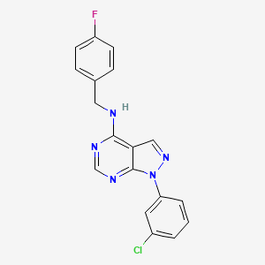 molecular formula C18H13ClFN5 B11226231 1-(3-chlorophenyl)-N-(4-fluorobenzyl)-1H-pyrazolo[3,4-d]pyrimidin-4-amine 