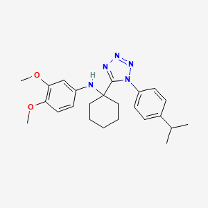 3,4-dimethoxy-N-(1-{1-[4-(propan-2-yl)phenyl]-1H-tetrazol-5-yl}cyclohexyl)aniline