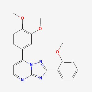 molecular formula C20H18N4O3 B11226263 7-(3,4-Dimethoxyphenyl)-2-(2-methoxyphenyl)[1,2,4]triazolo[1,5-a]pyrimidine 