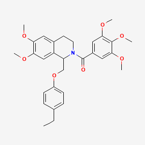 (1-((4-ethylphenoxy)methyl)-6,7-dimethoxy-3,4-dihydroisoquinolin-2(1H)-yl)(3,4,5-trimethoxyphenyl)methanone