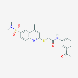 N-(3-acetylphenyl)-2-{[6-(dimethylsulfamoyl)-4-methylquinolin-2-yl]sulfanyl}acetamide