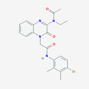 molecular formula C22H23BrN4O3 B11226282 N-(4-{2-[(4-bromo-2,3-dimethylphenyl)amino]-2-oxoethyl}-3-oxo-3,4-dihydroquinoxalin-2-yl)-N-ethylacetamide 