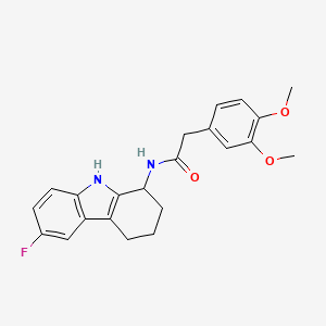 molecular formula C22H23FN2O3 B11226283 2-(3,4-dimethoxyphenyl)-N-(6-fluoro-2,3,4,9-tetrahydro-1H-carbazol-1-yl)acetamide 