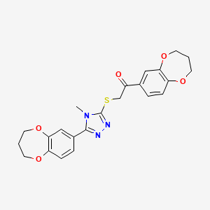 1-(3,4-dihydro-2H-1,5-benzodioxepin-7-yl)-2-{[5-(3,4-dihydro-2H-1,5-benzodioxepin-7-yl)-4-methyl-4H-1,2,4-triazol-3-yl]sulfanyl}ethanone