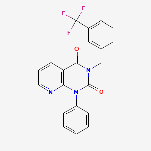 molecular formula C21H14F3N3O2 B11226327 1-phenyl-3-[3-(trifluoromethyl)benzyl]pyrido[2,3-d]pyrimidine-2,4(1H,3H)-dione 