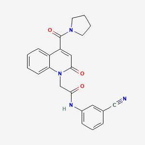 molecular formula C23H20N4O3 B11226335 N-(3-cyanophenyl)-2-[2-oxo-4-(pyrrolidin-1-ylcarbonyl)quinolin-1(2H)-yl]acetamide 