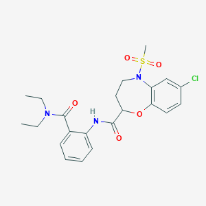 7-chloro-N-[2-(diethylcarbamoyl)phenyl]-5-(methylsulfonyl)-2,3,4,5-tetrahydro-1,5-benzoxazepine-2-carboxamide