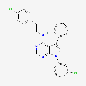 7-(3-chlorophenyl)-N-[2-(4-chlorophenyl)ethyl]-5-phenyl-7H-pyrrolo[2,3-d]pyrimidin-4-amine