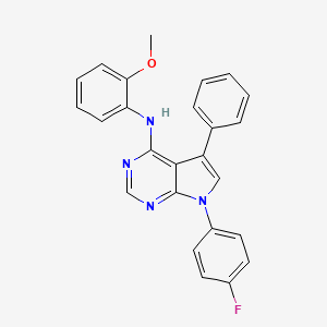 molecular formula C25H19FN4O B11226355 7-(4-fluorophenyl)-N-(2-methoxyphenyl)-5-phenyl-7H-pyrrolo[2,3-d]pyrimidin-4-amine 