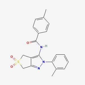 4-methyl-N-[2-(2-methylphenyl)-5,5-dioxido-2,6-dihydro-4H-thieno[3,4-c]pyrazol-3-yl]benzamide