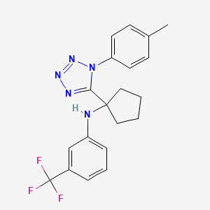 molecular formula C20H20F3N5 B11226403 N-{1-[1-(4-methylphenyl)-1H-tetrazol-5-yl]cyclopentyl}-3-(trifluoromethyl)aniline 