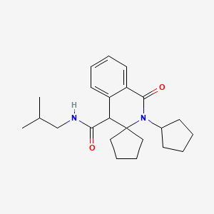 molecular formula C23H32N2O2 B11226426 2'-cyclopentyl-N-(2-methylpropyl)-1'-oxo-1',4'-dihydro-2'H-spiro[cyclopentane-1,3'-isoquinoline]-4'-carboxamide 