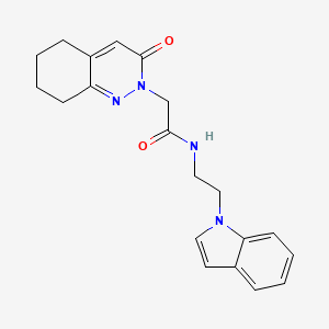 molecular formula C20H22N4O2 B11226430 N-[2-(1H-indol-1-yl)ethyl]-2-(3-oxo-5,6,7,8-tetrahydrocinnolin-2(3H)-yl)acetamide 