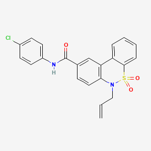 molecular formula C22H17ClN2O3S B11226451 6-allyl-N-(4-chlorophenyl)-6H-dibenzo[c,e][1,2]thiazine-9-carboxamide 5,5-dioxide 