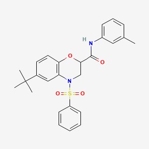 6-tert-butyl-N-(3-methylphenyl)-4-(phenylsulfonyl)-3,4-dihydro-2H-1,4-benzoxazine-2-carboxamide