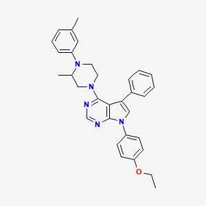 molecular formula C32H33N5O B11226480 7-(4-ethoxyphenyl)-4-[3-methyl-4-(3-methylphenyl)piperazin-1-yl]-5-phenyl-7H-pyrrolo[2,3-d]pyrimidine 