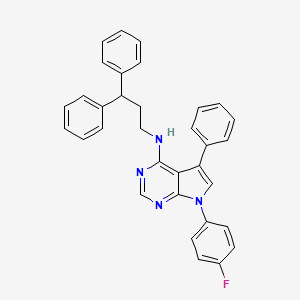 molecular formula C33H27FN4 B11226485 N-(3,3-diphenylpropyl)-7-(4-fluorophenyl)-5-phenyl-7H-pyrrolo[2,3-d]pyrimidin-4-amine 