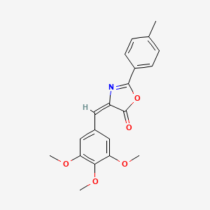 molecular formula C20H19NO5 B11226488 (4E)-2-(4-methylphenyl)-4-(3,4,5-trimethoxybenzylidene)-1,3-oxazol-5(4H)-one 