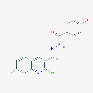 N'-[(E)-(2-chloro-7-methyl-3-quinolinyl)methylidene]-4-fluorobenzohydrazide