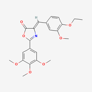 molecular formula C22H23NO7 B11226503 (4Z)-4-(4-ethoxy-3-methoxybenzylidene)-2-(3,4,5-trimethoxyphenyl)-1,3-oxazol-5(4H)-one 