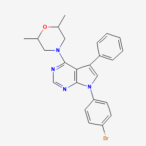 molecular formula C24H23BrN4O B11226504 7-(4-bromophenyl)-4-(2,6-dimethylmorpholin-4-yl)-5-phenyl-7H-pyrrolo[2,3-d]pyrimidine 