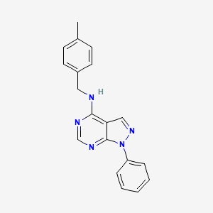 molecular formula C19H17N5 B11226508 N-[(4-methylphenyl)methyl]-1-phenyl-1H-pyrazolo[3,4-d]pyrimidin-4-amine 