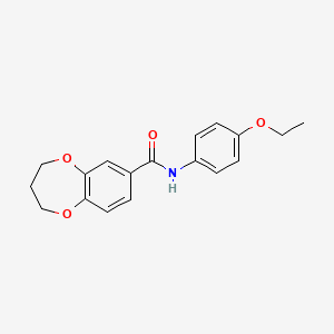 molecular formula C18H19NO4 B11226519 N-(4-ethoxyphenyl)-3,4-dihydro-2H-1,5-benzodioxepine-7-carboxamide 