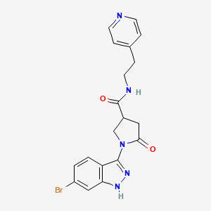 molecular formula C19H18BrN5O2 B11226525 1-(6-bromo-2H-indazol-3-yl)-5-oxo-N-[2-(pyridin-4-yl)ethyl]pyrrolidine-3-carboxamide 