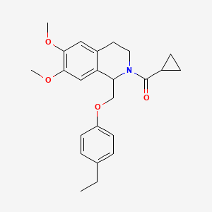 cyclopropyl(1-((4-ethylphenoxy)methyl)-6,7-dimethoxy-3,4-dihydroisoquinolin-2(1H)-yl)methanone